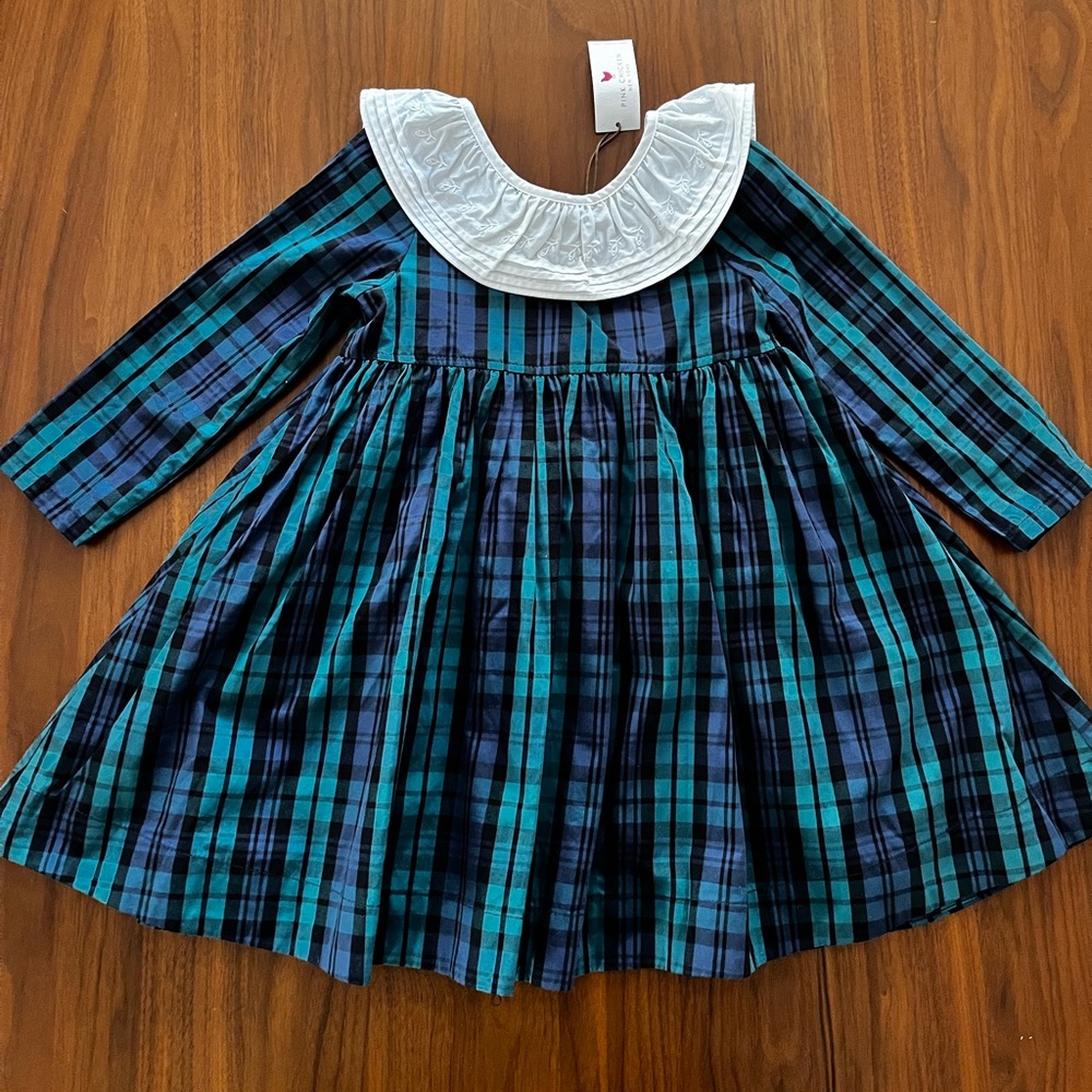 Pink Chicken Jessa Dress in Blackwatch Tartan